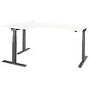 Schäfer Shop Select ERGO-T 2.0 angled desk, electrically height-adjustable, 90° angle left, T-foot, W 2000 mm, white/anthracite