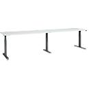 Schäfer Shop Select ERGO-T 2.0 Big desk, electric height adjustment, rectangular, T-foot, W 3200 x D 800 x H 640-1300 mm, light grey/anthracite