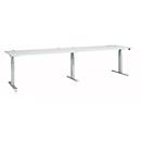 Schäfer Shop Select ERGO-T 2.0 Big desk, electric height adjustment, rectangular, T-foot, W 3200 x D 800 x H 640-1300 mm, light grey/white aluminium