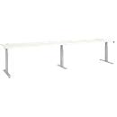 Schäfer Shop Select ERGO-T 2.0 Big desk, electric height adjustment, rectangular, T-foot, W 3600 x D 800 x H 640-1300 mm, white/white aluminium