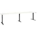 Schäfer Shop Select ERGO-T 2.0 Big desk, electrically height-adjustable, rectangular, T-foot, W 3200 x D 800 x H 640-1300 mm, white/anthracite