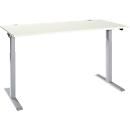 Schäfer Shop Select ERGO-T 2.0 bureau, elektrisch in hoogte verstelbaar, rechthoekig, T-poot, B 1600 x D 800 x H 715-1205 mm, wit/wit aluminium
