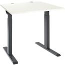 Schäfer Shop Select ERGO-T 2.0 bureau, vierkant, T-voet, B 800 x D 800 x H 675-895 mm, wit/antraciet
