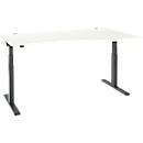 Schäfer Shop Select ERGO-T 2.0 desk, electrically height-adjustable, free-form attachment right, T-foot, W 1800x H 640-1300 mm, white/anthracite