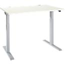 Schäfer Shop Select ERGO-T 2.0 desk, electrically height-adjustable, rectangular, T-foot, W 1200 x D 800 x H 715-1205 mm, white/white aluminum