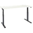 Schäfer Shop Select ERGO-T 2.0 desk, electrically height adjustable, rectangular, T-foot, W 1600 x D 800 x H 640-1300 mm, white/anthracite
