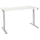 Schäfer Shop Select ERGO-T 2.0 desk, electrically height-adjustable, rectangular, T-foot, W 1600 x D 800 x H 640-1300 mm, white/white aluminum