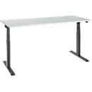Schäfer Shop Select ERGO-T 2.0 desk, electrically height-adjustable, rectangular, T-foot, W 1800 x D 800 x H 640-1300 mm, light gray/anthracite