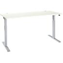 Schäfer Shop Select ERGO-T 2.0 desk, electrically height-adjustable, rectangular, T-foot, W 1800 x D 800 x H 715-1205 mm, white/white aluminum
