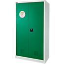 Schäfer Shop Select Gefahrstoffschrank, B 950 x T 500 x H 1585 mm, 1 Fachboden, 1 WHG‑Wanne, Sicherheitsfach Typ 30, lichtgrau/türkisgrün