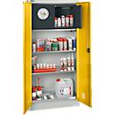 Schäfer Shop Select Gefahrstoffschrank, B 950 x T 500 x H 1935 mm, 2 Böden, 1 Wanne, Sicherheitsfach Typ 30, lichtgrau/goldgelb