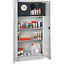 Schäfer Shop Select Gefahrstoffschrank, B 950 x T 500 x H 1935 mm, 2 Böden, 1 Wanne, Sicherheitsfach Typ 30, lichtgrau