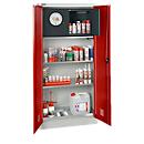 Schäfer Shop Select Gefahrstoffschrank, B 950 x T 500 x H 1935 mm, 2 Böden, 1 Wanne, Sicherheitsfach Typ 30, lichtgrau/rubinrot
