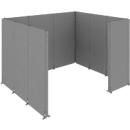 Schäfer Shop Select geluidsisolerende scheidingswand ruimte, 4 x 1-zijdige akoestische wanden, totale afmetingen B 3730 x D 3230 x H 2500 mm, stofgrijs RAL 7037