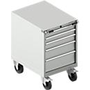Schäfer Shop Select Gereedschapskast verrijdbaar WSK 36-27, 5 laden, H 920 mm, enkele vergrendeling, staal, 200 kg draagvermogen, lichtgrijs/lichtgrijs