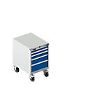 Schäfer Shop Select Gereedschapskast verrijdbaar WSK 36-27, 5 laden, H 920 mm, enkele vergrendeling, staal, 75 kg draagvermogen, lichtgrijstinten/lichtgrijs