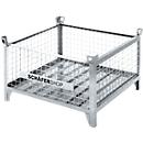 Schäfer Shop Select Gitterbehälter feuerverzinkt, 1250x850x670 mm, 1000 kg, Stahlgitterwände, stapelbar 1+3, robust
