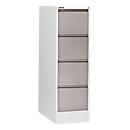 Schäfer Shop Select Hängeregisterschrank H24ES, 1-bahnig, 4 Schübe, 425 x 600 x 1350 mm, platingrau