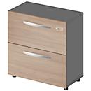 Schäfer Shop Select Hängeregisterschrank LOGIN, 2 Schübe, abschließbar, B 800 x T 420 x H 788 mm, graphit/Eiche