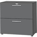 Schäfer Shop Select Hängeregistraturschrank SET UP, 2 HR-Schübe, abschließbar, B 800 x T 420 x H 788 mm, graphit/graphit