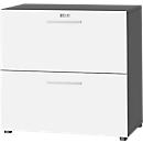 Schäfer Shop Select Hängeregistraturschrank SET UP, 2 HR-Schübe, abschließbar, B 800 x T 420 x H 788 mm, graphit/weiß