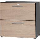 Schäfer Shop Select Hangmappenkast Start Off, 2 ordnerhoogten, afsluitbaar, B 800 x D 420 x H 744 mm, hout, grafiet/eiken