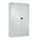 Schäfer Shop Select Hinged door cabinet MS iCONOMY, steel, 5 file heights, W 800 x D 400 x H 1935 mm, white aluminium RAL 9006
