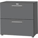 Schäfer Shop Select HR-Schrank Start Off, 2 OH, abschließbar, B 800 x T 420 x H 788 mm, Holz, graphit/graphit