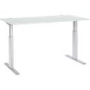 Schäfer Shop Select Juego completo de mesa y pedestal móvil ERGO-T, regulable en altura en una etapa, mesa W 1600 mm, gris claro 