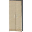 Schäfer Shop Select Kast SET UP, 6 ordnerhoogten, afsluitbaar, B 800 x D 420 x H 2196 mm, grafiet/eiken 