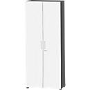 Schäfer Shop Select Kast SET UP, 6 ordnerhoogten, afsluitbaar, B 800 x D 420 x H 2196 mm, grafiet/wit 