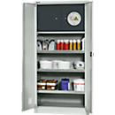 Schäfer Shop Select kast voor gevaarlijke stoffen, B 950 x D 500 x H 1935 mm, 3 laden, veiligheidscompartiment type 30, lichtgrijs