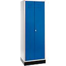Schäfer Shop Select Kledinglocker, 2 deuren, met draaigrendelslot, lichtgrijs/gentiaanblauw