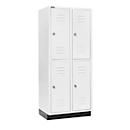 Schäfer Shop Select Kledinglocker, 2 x 2 compartimenten, 400 mm, met fitting, cilinderslot, deur lichtgrijs