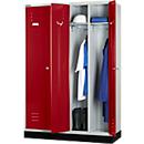 Schäfer Shop Select Kledinglocker, 4 deuren, met cilinderslot lichtgrijs/robijnrood