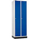 Schäfer Shop Select Kledinglocker, met 2 compartimenten, met fitting, cilinderslot, lichtgrijs/gentiaanblauw