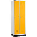 Schäfer Shop Select Kledinglocker, met 2 compartimenten, met fitting, draaigrendelslot, lichtgrijs/geel