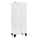Schäfer Shop Select Kledinglocker met 2 x 2 compartimenten, 400 mm, met poten, cilinderslot, deur lichtgrijs