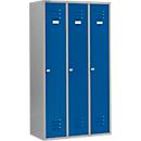 Schäfer Shop Select Kledinglocker met 3 compartimenten, cilinderslot, licht zilver/gentiaanblauw
