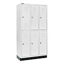 Schäfer Shop Select Kledinglocker, met 3 x 2 compartimenten, 300 mm, met fitting, cilinderslot, deur lichtgrijs