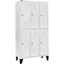 Schäfer Shop Select Kledinglocker, met 3 x 2 compartimenten, 300 mm, met poten, cilinderslot, deur lichtgrijs