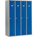 Schäfer Shop Select Kledinglocker met 4 compartimenten, cilinderslot, licht zilver/gentiaanblauw