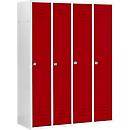 Schäfer Shop Select Kledinglocker met 4 compartimenten, cilinderslot, lichtgrijs/rood