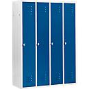 Schäfer Shop Select Kledinglocker met 4 compartimenten, draaigrendelslot, lichtgrijs/gentiaanblauw