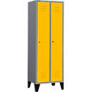 Schäfer Shop Select Kledinglocker met poten, cilinderslot, licht zilver/geel