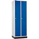 Schäfer Shop Select Kleiderspind, mit 2 Abteilen, mit Sockel, Drehriegelverschluss, lichtgrau/enzianblau