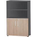 Schäfer Shop Select Kombischrank SET UP, 4 OH, B 800 x T 420 x H 1514 mm, graphit/eiche