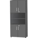 Schäfer Shop Select Kombischrank SET UP, 6 OH, B 800 x T 420 x H 2240 mm, graphit/graphit