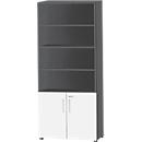 Schäfer Shop Select Kombischrank SET UP, 6 OH, B 800 x T 420 x H 2240 mm, graphit/weiß