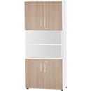 Schäfer Shop Select Kombischrank SET UP, 6 OH, B 800 x T 420 x H 2240 mm, weiß/eiche